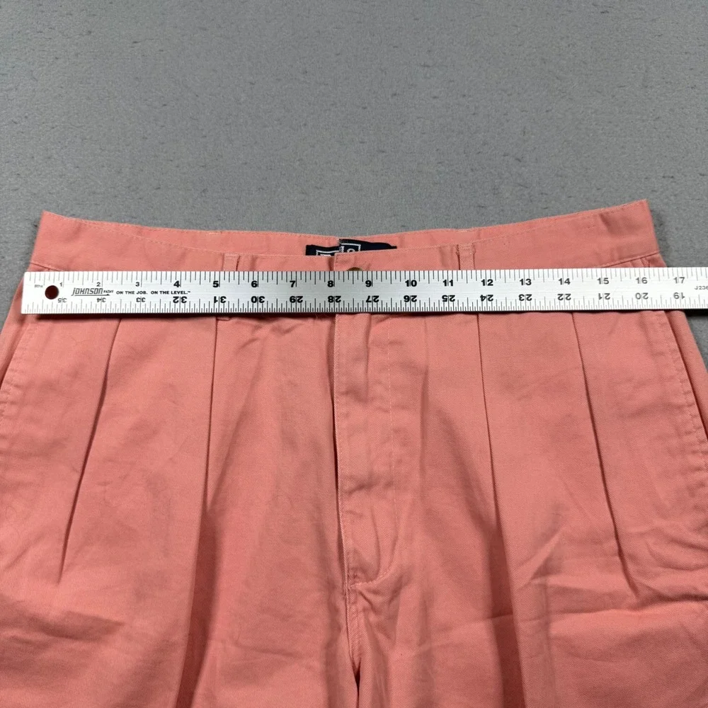 Polo Ralph Lauren Mens Pleated Chino Shorts Salmon Pink Cotton 32/33